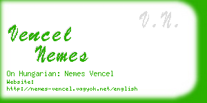 vencel nemes business card
